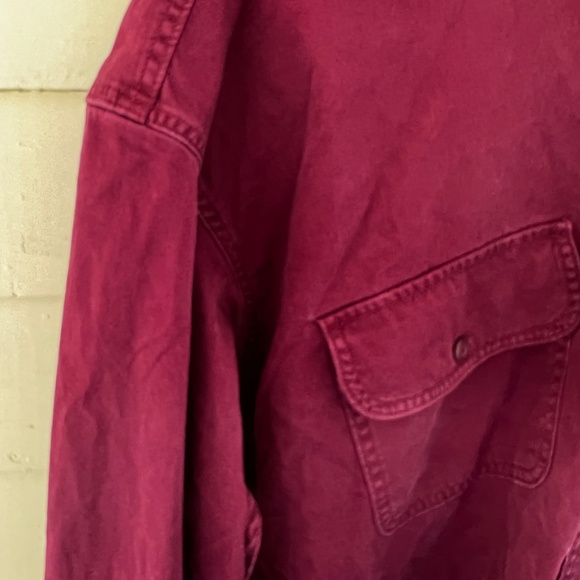 **NWT** AMERICAN EAGLE Red Hooded Button Down Shirt - Picture 4 of 8